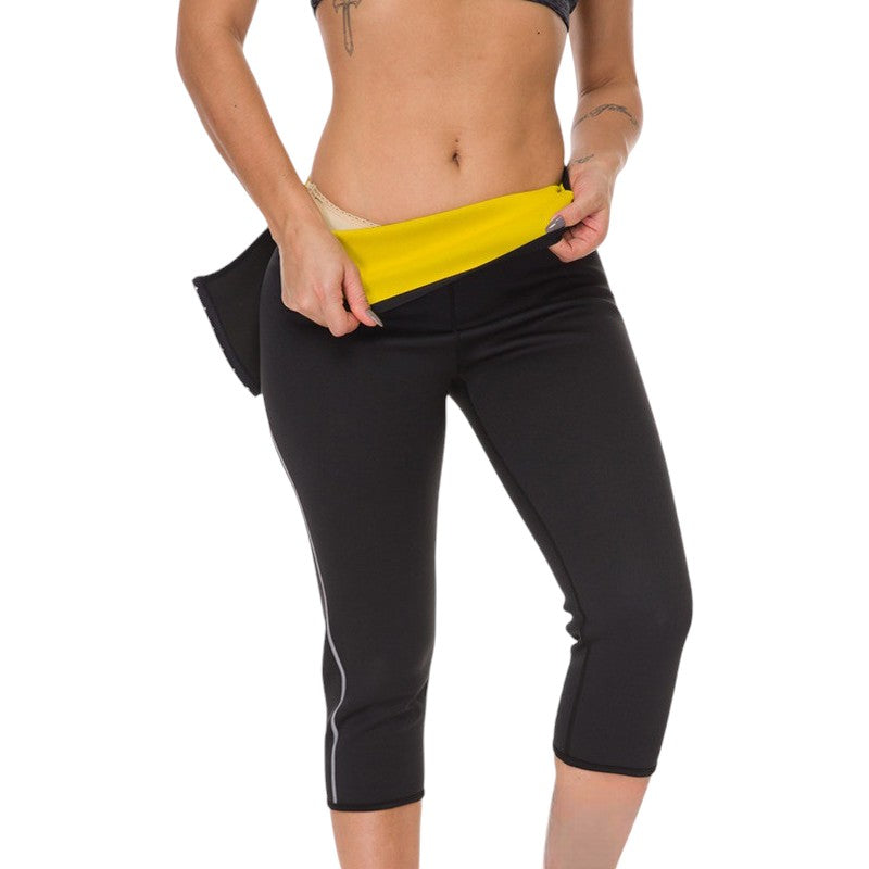 FitnFem Sauna Legging Pants Waist Trainer Body Shaper with Hook, Workout Gym Exercise Tummy Control Butt Lift Shorts, Neoprene Compression Fabric for Women
