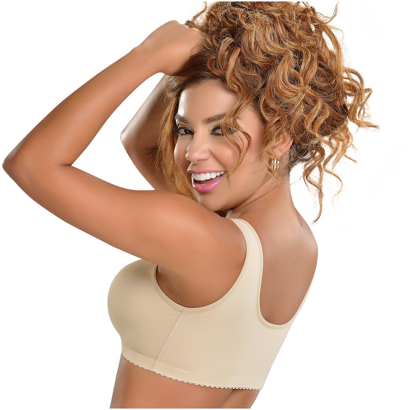 Post Surgery Bra, Front ClosureCompression Bra for BreastAugmentation, Wirefree Shapewearwith Adjustable Straps