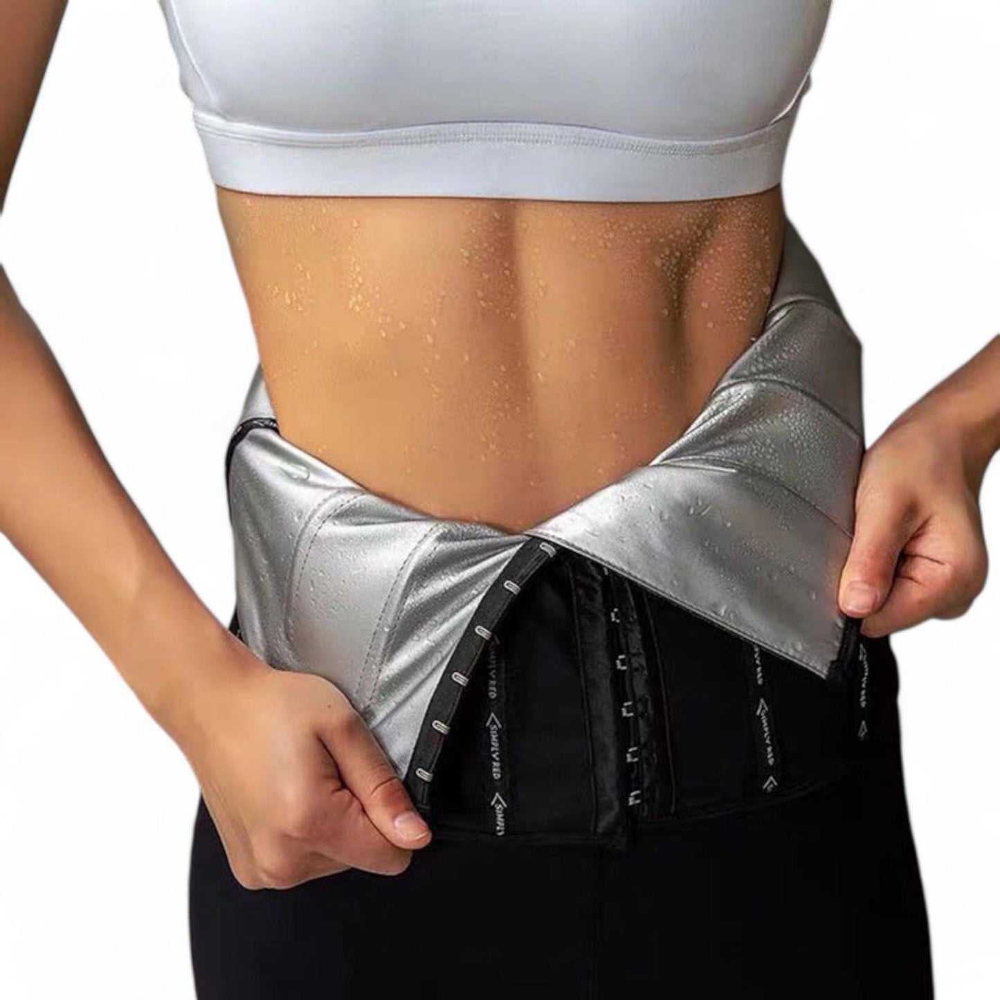 Sauna Waist Trainer Corset Belt Workout Shapewear, Adjustable Breathable Compression Sportswear Womenswear, Essential Lady Underwear, Polyester Black Waist