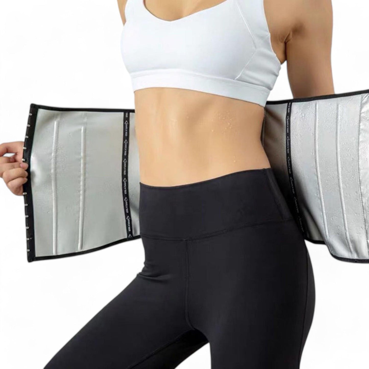 Sauna Waist Trainer Corset Belt Workout Shapewear, Adjustable Breathable Compression Sportswear Womenswear, Essential Lady Underwear, Polyester Black Waist