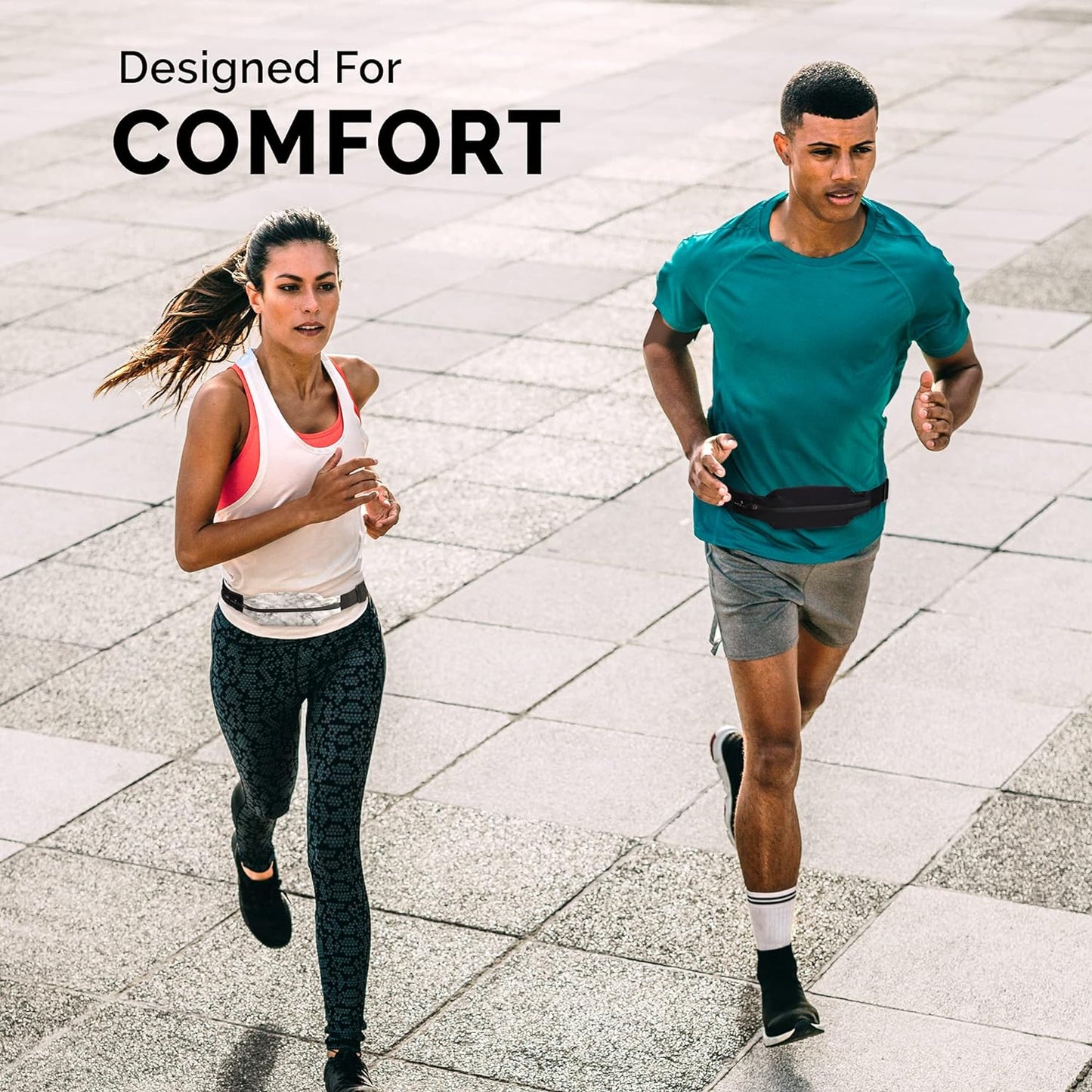 3 in 1 Waterproof Slim Running Belt for Running, Hiking, Fishing, Dog Walking, Workout Gear Everywhere Lightweight Fashion Waist Pack, iPhone Holder