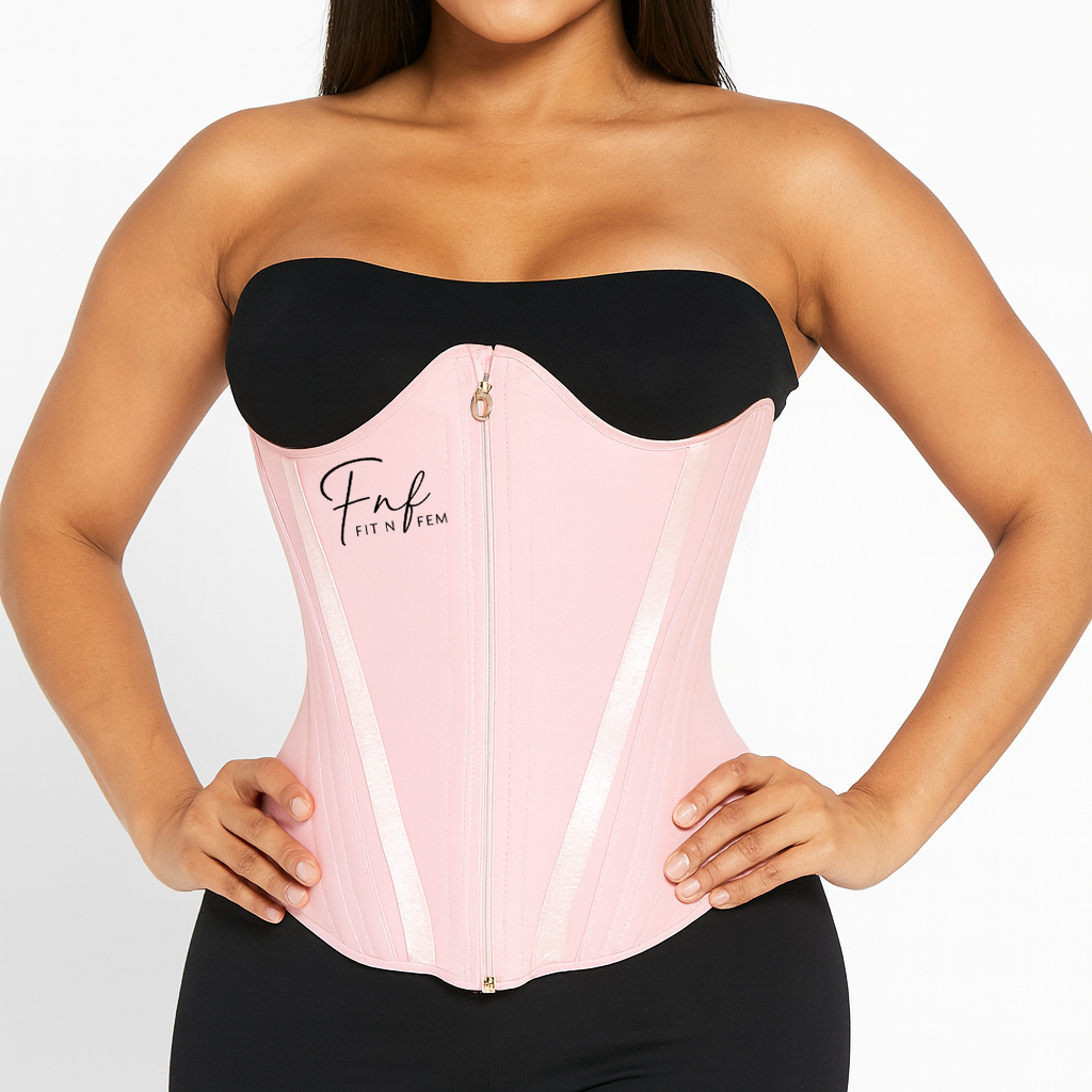 FitnFem High-Compression Waist Trainer Rubber Belt for Women Supportive Fit Everyday Molding Shaping Workout-Friendly Design Faja with Flexible Boning and Seamless All-Season Comfort