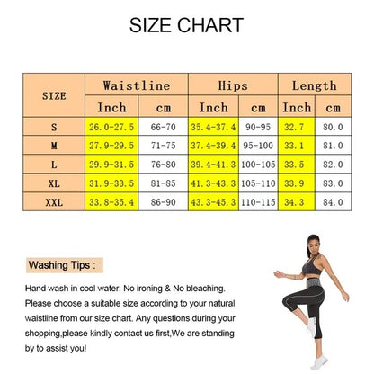 FitnFem Sauna Legging Pants Waist Trainer Body Shaper with Hook, Workout Gym Exercise Tummy Control Butt Lift Shorts, Neoprene Compression Fabric for Women